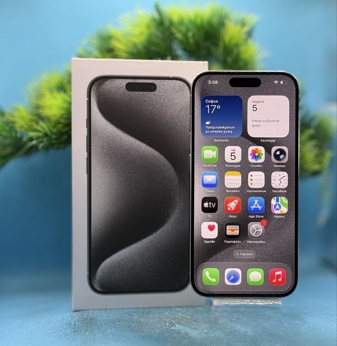 ГАРАНЦИОНЕН!!! Apple iPhone 15 Pro, 128GB, 5G, White Titanium