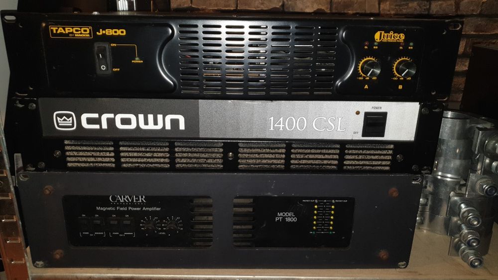 Amplificatoare Carver PT2400 2x1200w/PT1800 2x900w/Crown 1400csl 2x700