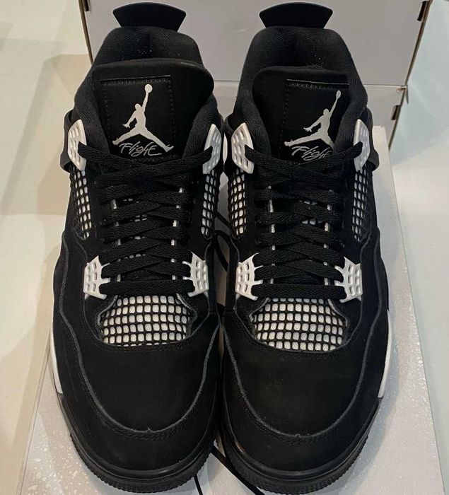 Adidasi Nike Air Jordan 4 White Thunder - verificare colet - full box