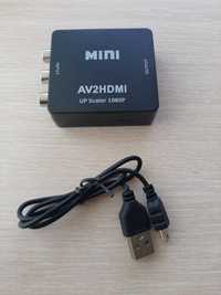 Переходник с av to hdmi, для денди, сега, видеомагнитофон, AV to VGA