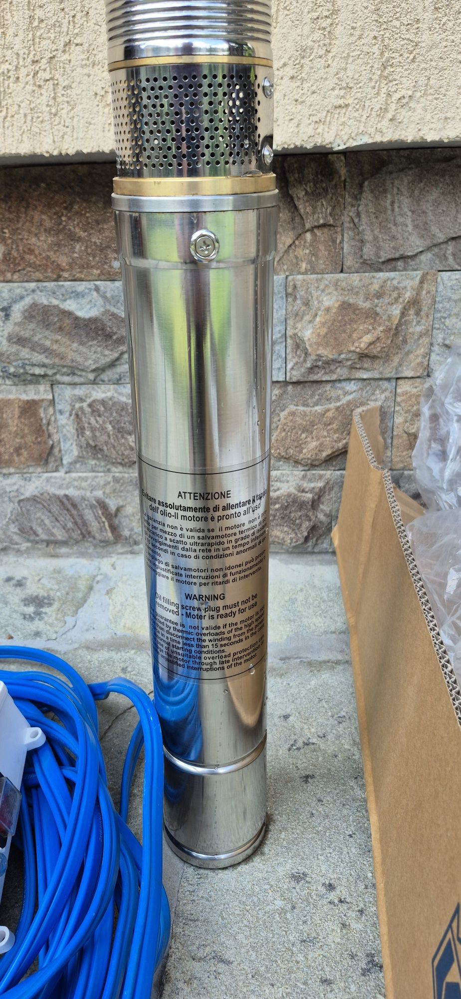 Pompă inox, bobinaj cupru 750W. 114m