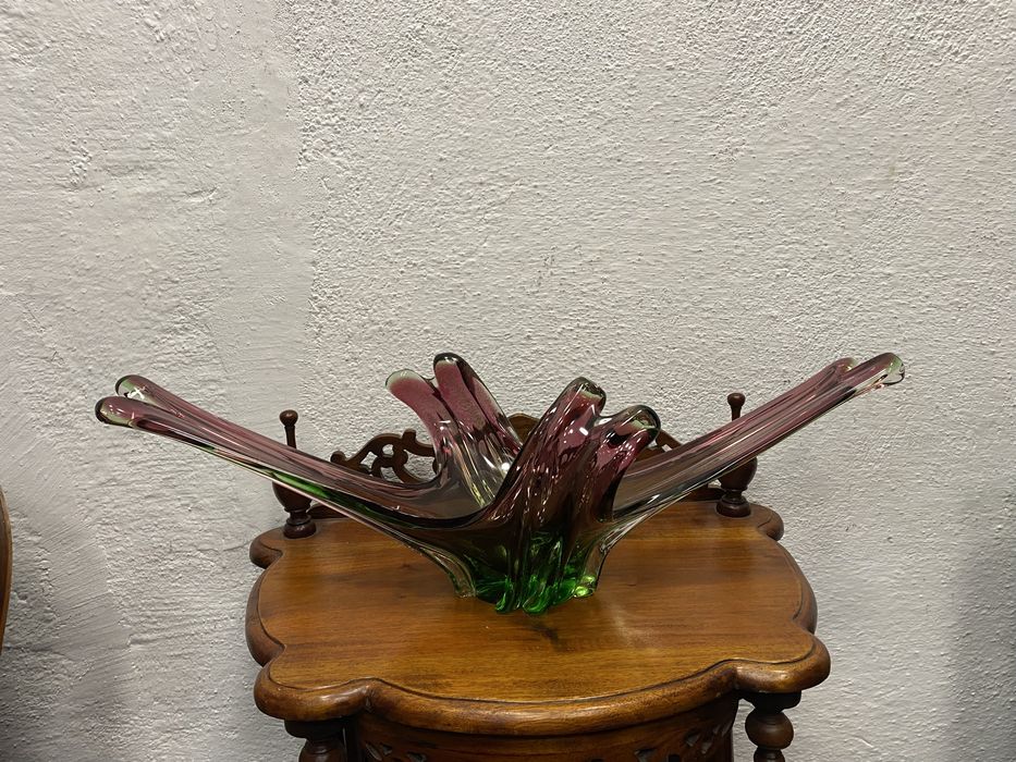 Фруктиера от разноцветно духано стъкло Мурано Италия 1960 1970