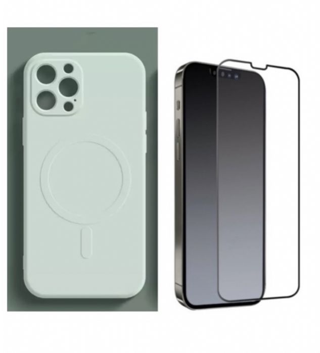 Iphone 14/15/PRO/MAX/PLUS Husa Silic Incarcare Wireles si Folie Sticla