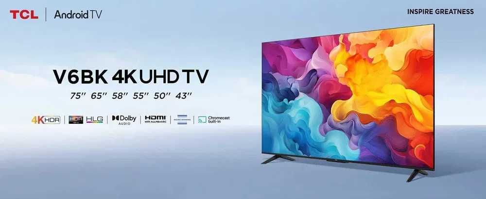 Телевизор TCL 43* V6B 4k  SMART Google TV На выбор 24/7 установка 2025