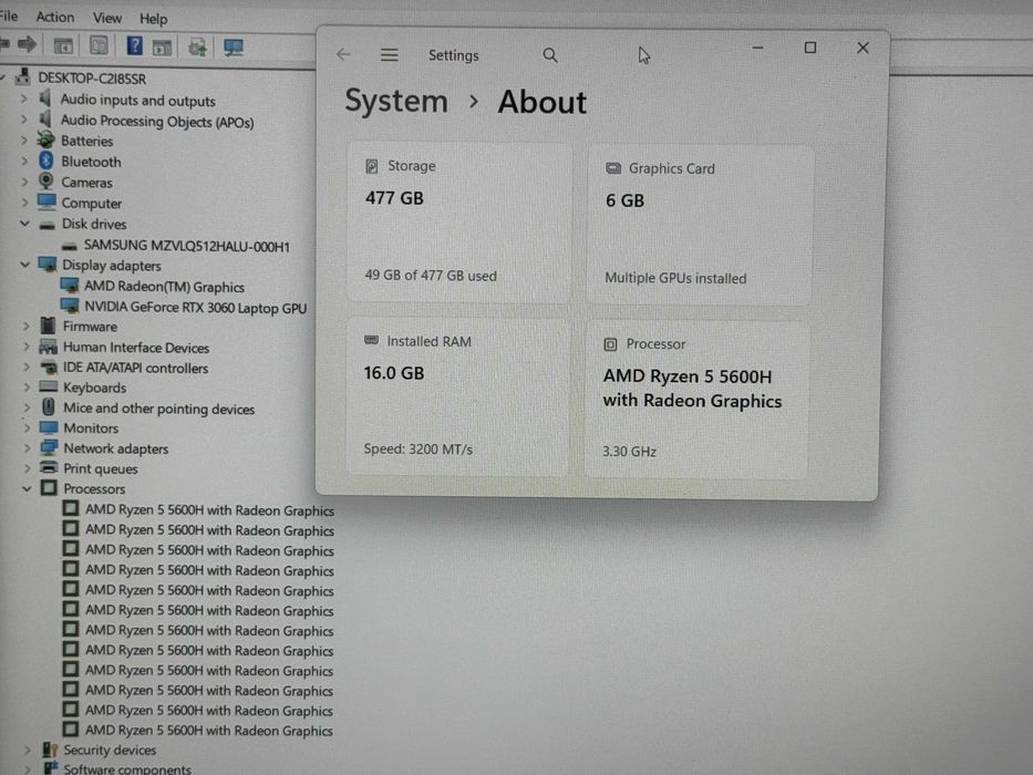 Acer Nitro`Ryzen 5-5600H/RTX 3060/16GB RAM/512GB SSD/FHD IPS/Бат 8ч