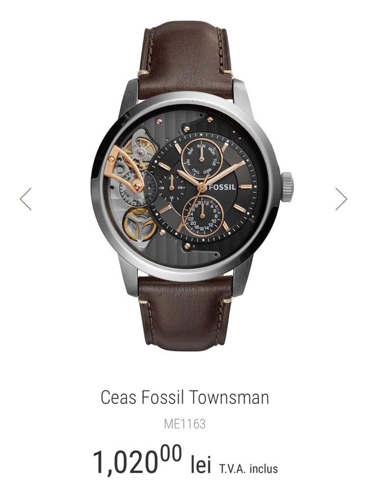 Ceas Fossil Townsman Twist ME1163 curea piele