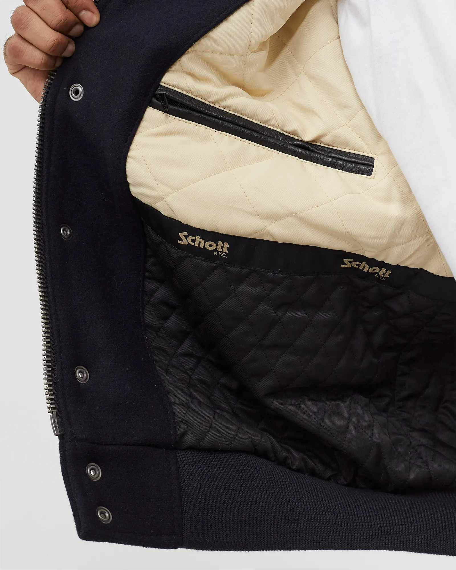 НОВО Schott NYC Varsity Jacket ОРИГИНАЛНО мъжко бомбър яке - р.M