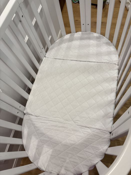 Pătuț evolutiv Marvis lemn masiv fag+saltea cocos+roți