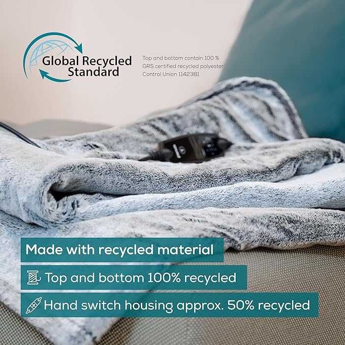 Електрическо одеало Beurer HD 75 Nordic Grey Green Planet 180х130 cm