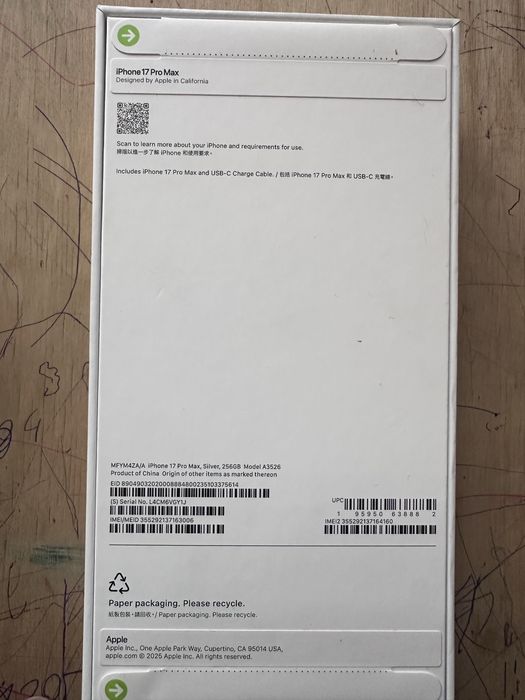 17 ProMax 256gb sim+esim noactive - 1700