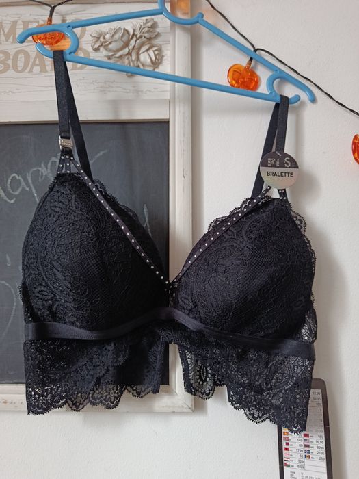 Sutien nou sexy cu model bondage cu pietricele și dantela mărimea S