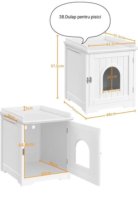 Mobilier pentru pentru litieră de pisici, noptiera