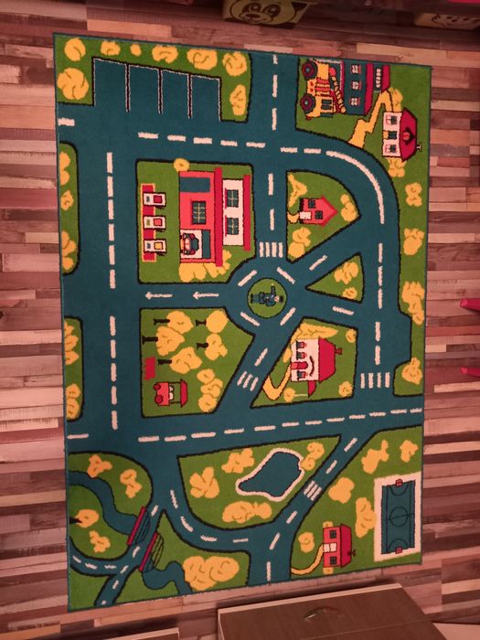 Covor copii traseu mașini 1,70 m/1,20 m