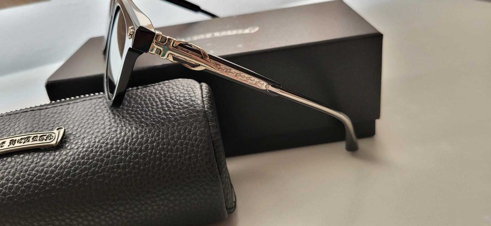 Ochelari de soare Bărbați Chrome Hearts CH8127 negrii +cutie+toc piele