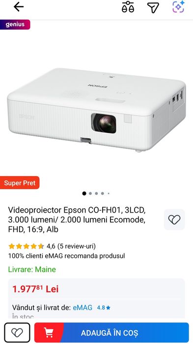 Videoproiector Epson CO-FH01