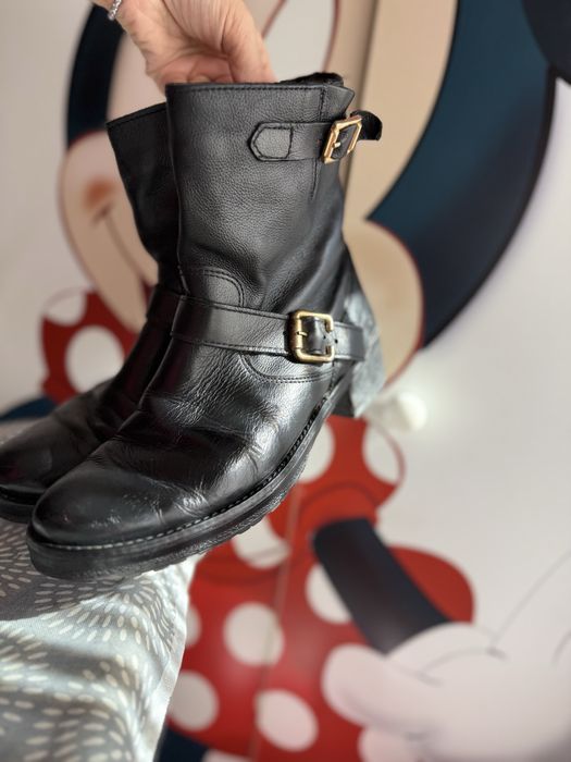 Cizme piele, negre, 37, in stare buna