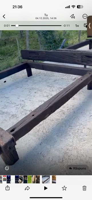 Pat ( am 4 paturi) lemn masiv ( grinda veche )