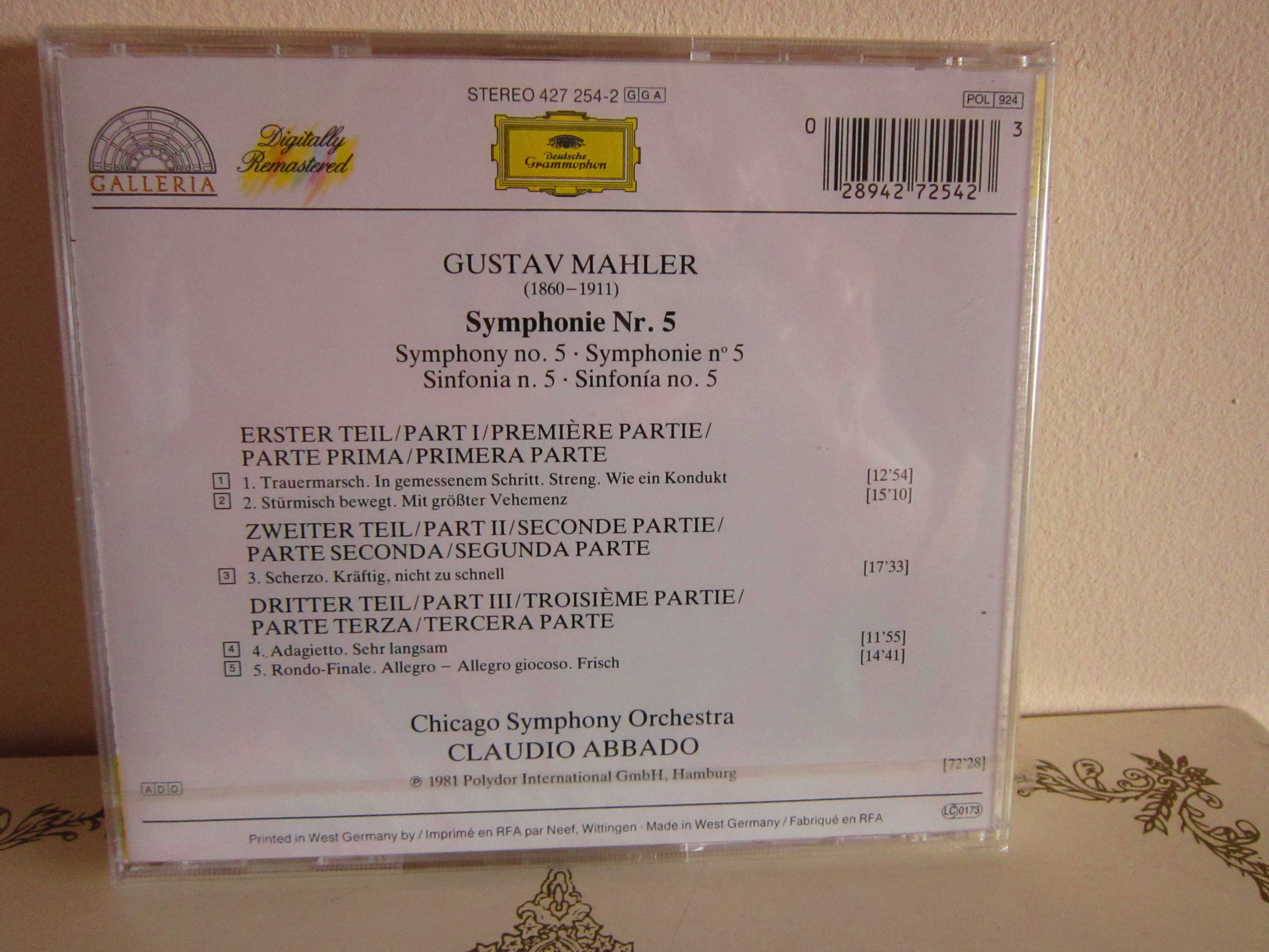 cd Mahler Symphonie No.5 dirijor Claudio Abbado Germany 1981