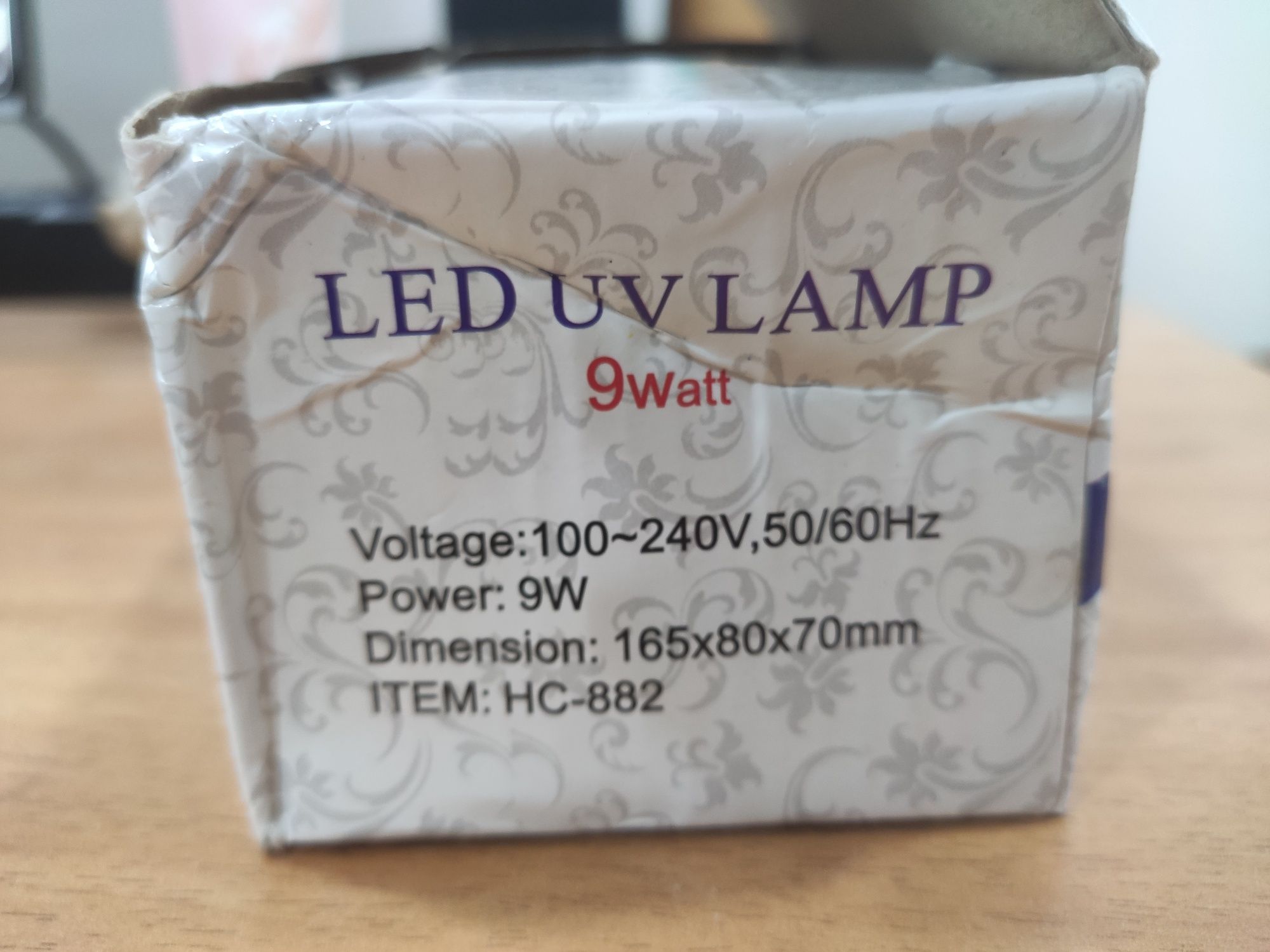 Led UV лампа для сушки гель лака, новая + массажёр в подарок