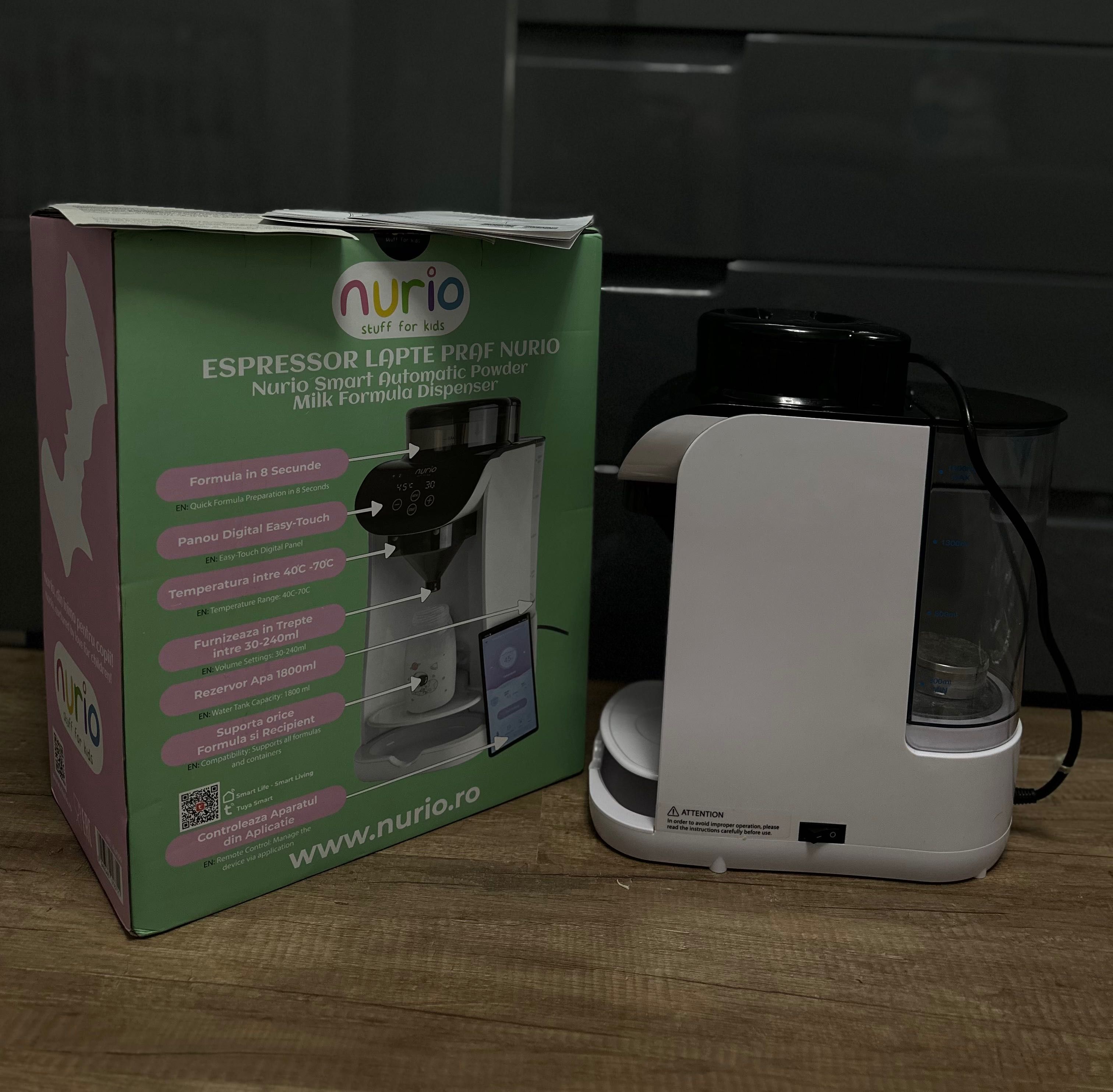 Aparat preparare lapte praf Nurio, smart & wireless – puțin folosit