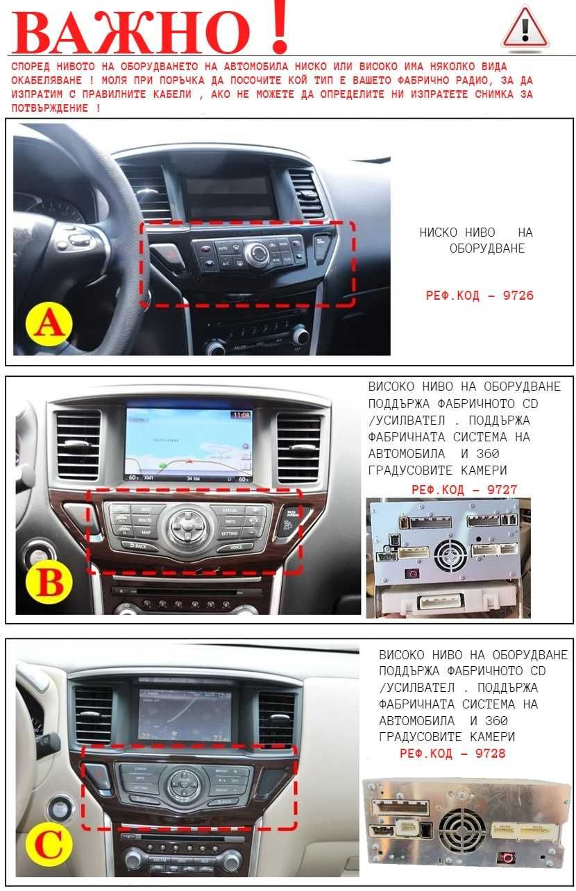NISSAN PATHFINDER 2012/2020 9" Андроид Навигация, 9728С-BSTR