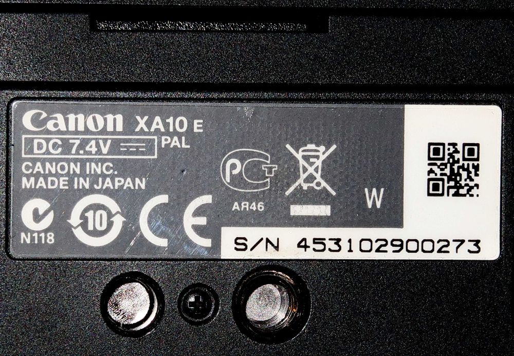 Camera video Canon XA 10 HD Memori64GB obiectiv 42,25-42,5 mm f/1-1,8