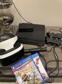 PlayStation4pro,2джостика ,шлем vr+3игры