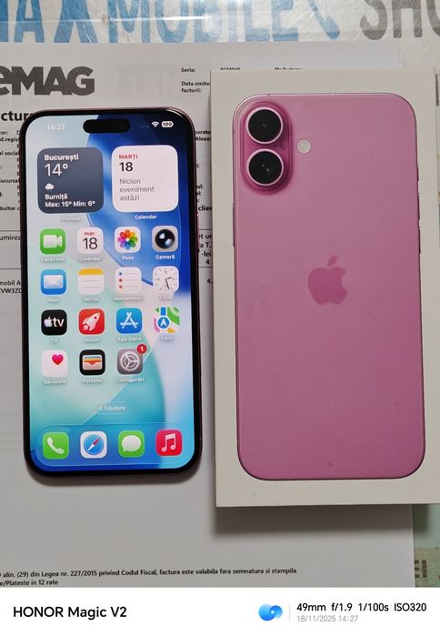 Apple iPhone 16 Plus - 128 GB Pink / impecabil / Garanție eMag