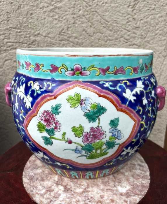 Superb ghiveci chinezesc-portelan emailat-ach.Olanda