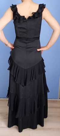 Rochie lungă neagră de ocazie, marime M (38), impecabilă
