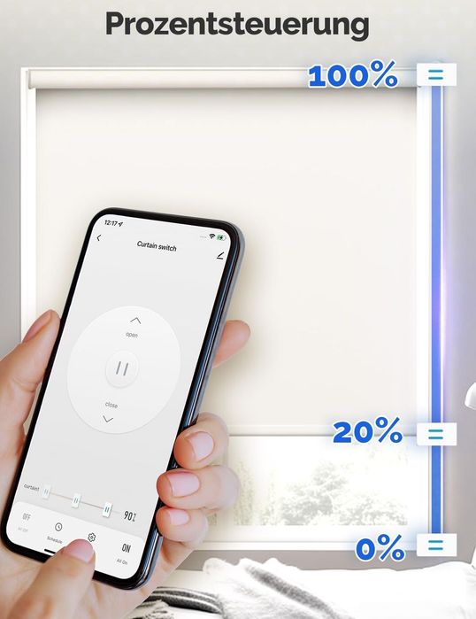 Set 4 intrerupatoare smart jaluzele MOES Zigbee, culoare alb