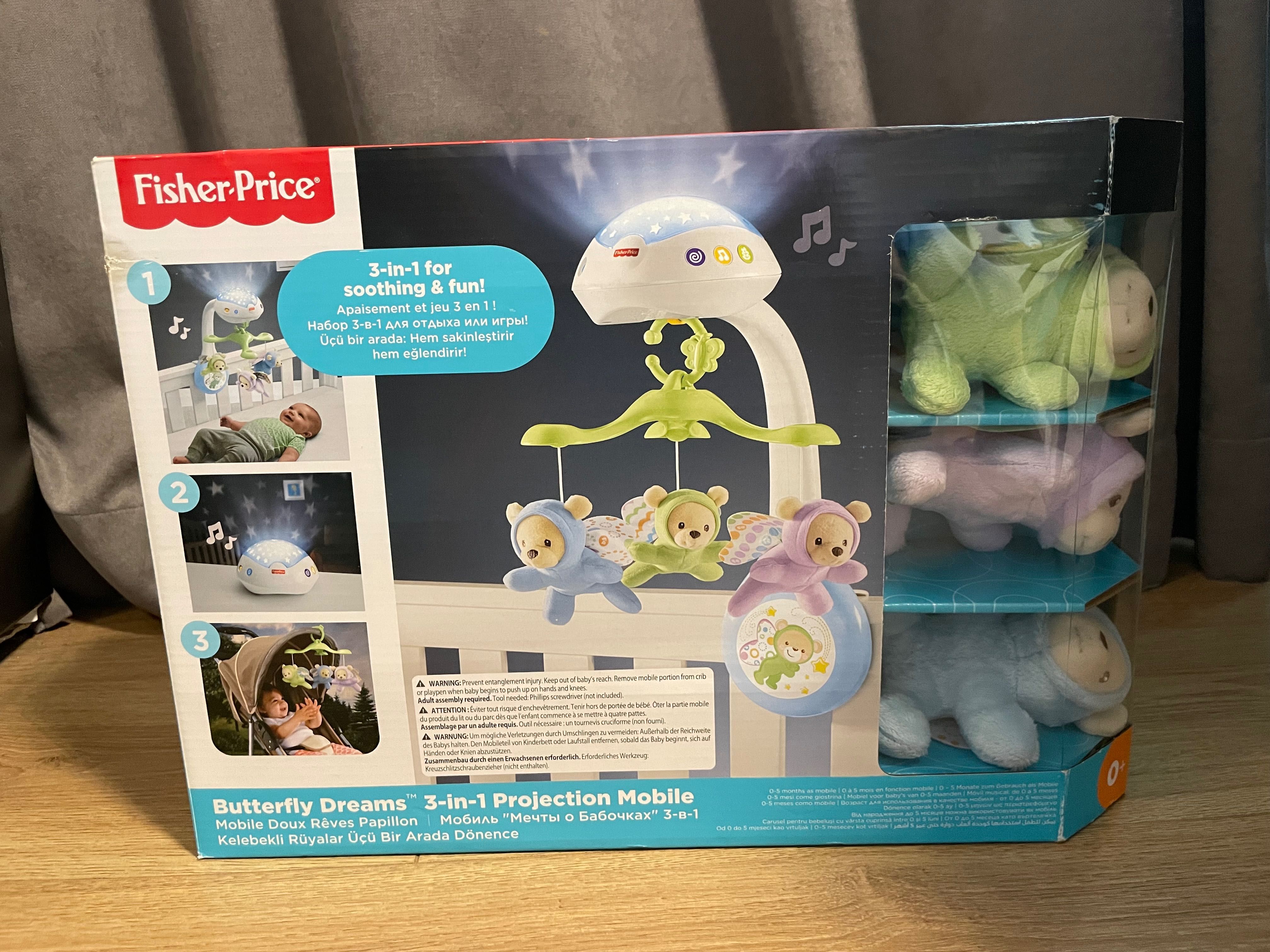 Музикална въртележка за легло Fisher Price, мечета-пеперуди