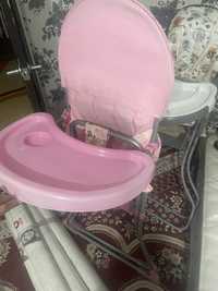 Детский обеденный стол розовый за 1000 тг