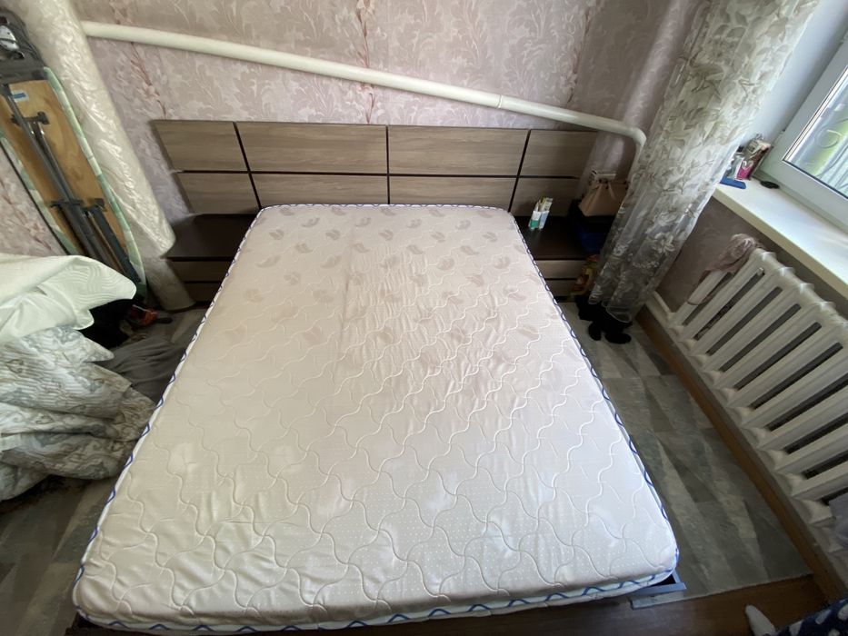 Двухспальняя кровать с ортопедическим матрасом!