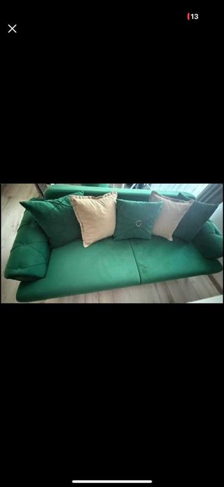 Canapea extensibila Verde Chesterfield