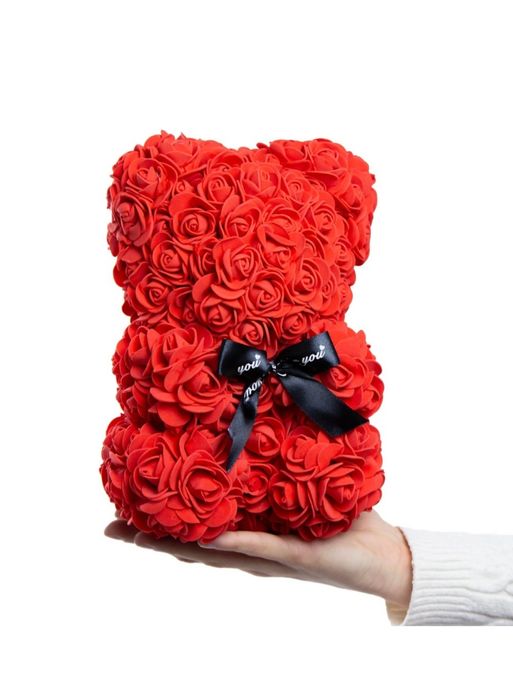 Ursuleti din trandafiri de spuma rosii