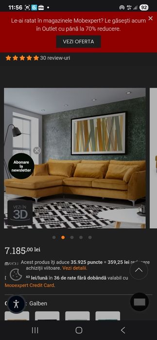 Canapea coltar mobexpert