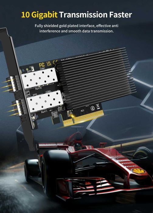 Placă rețea PCIe SFP LAN dual 10G,Intel (X520-2S),adaptor Ethernet