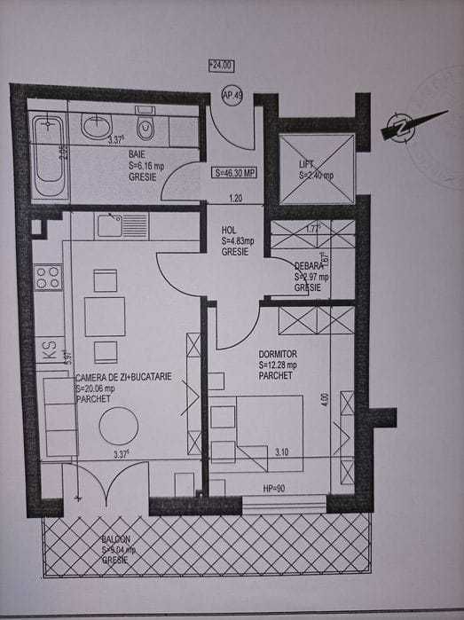 Apartament studio 2 camere zona Coresi Tractorul, parcare. Comision 0