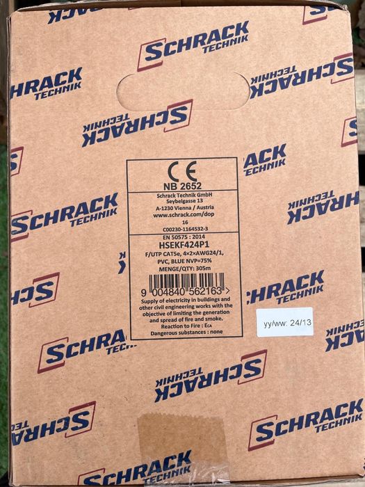 Cablu FTP cat 5 marca Schrack cutie de 305m