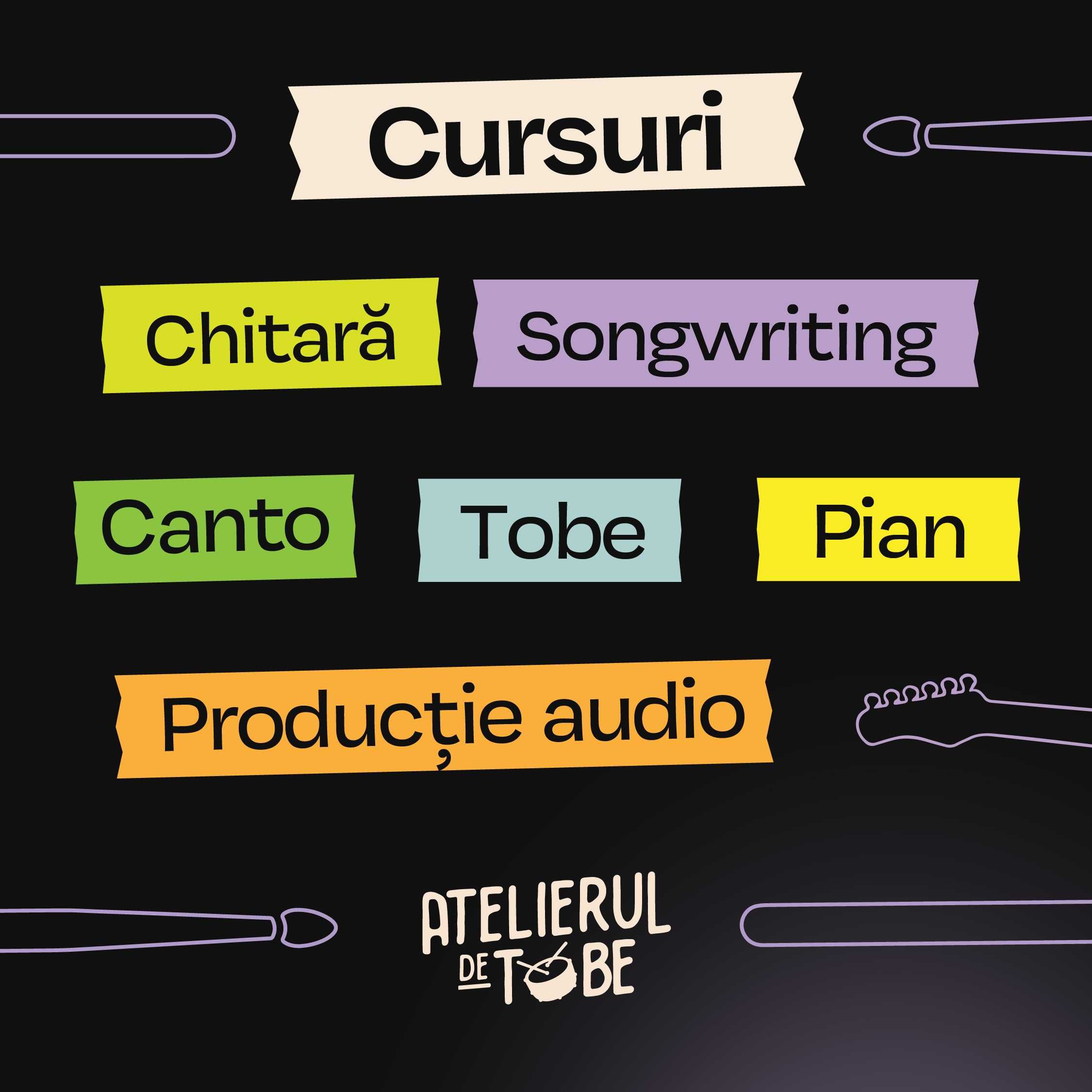 Cursuri/meditații tobe, producție muzicală, chitară, pian, DJ scratch