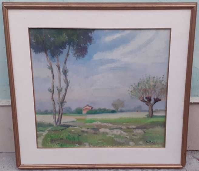Tablou vechi - peisaj -  semnat St. Popescu