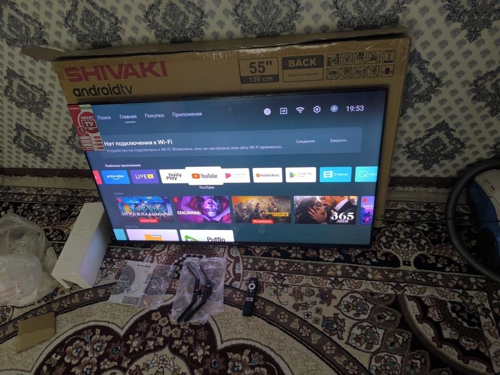 Срочно smart телевизор shivaki 55 диагональ состояние как новый