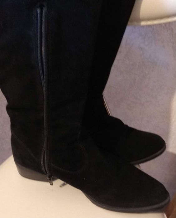 Сапоги ботфорты,замша,раз.39