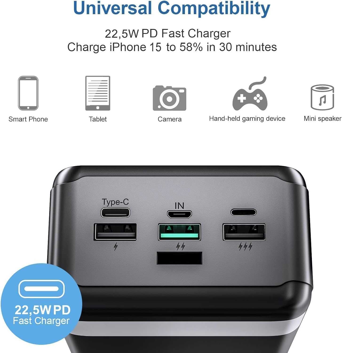 Нова батерия power bank nuxgal power ehrlich 50000mah