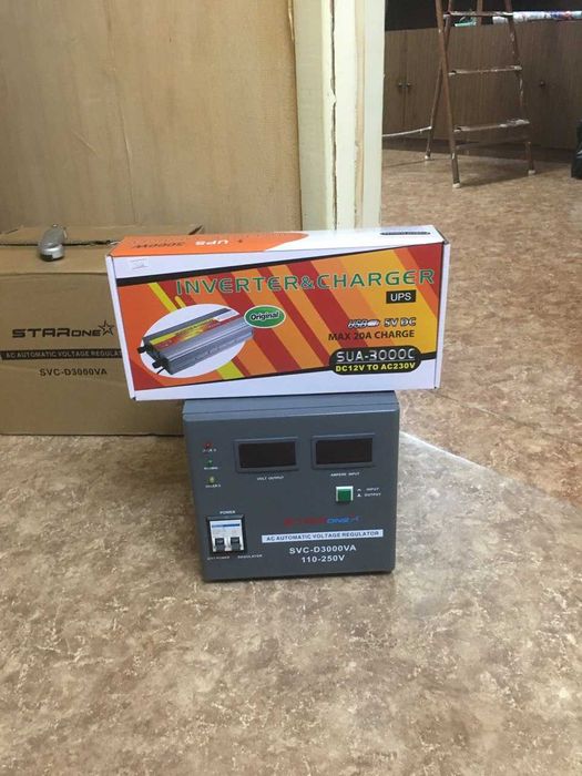 Инвертор 3 кВа сам заряжает батарею+ стабилизатор 3 кВа чистый синус