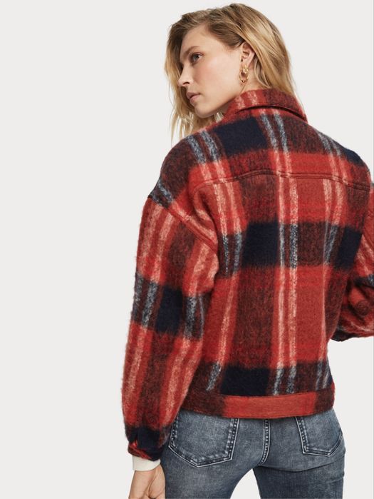 SCOTCH & SODA Women Oversized Checked Trucker Jacket