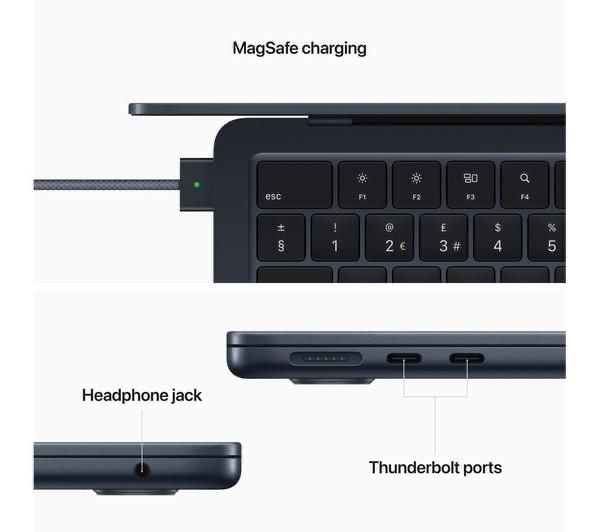 APPLE MacBook Air 13.6" (2022) - M2, 256 GB SSD, Midnight
