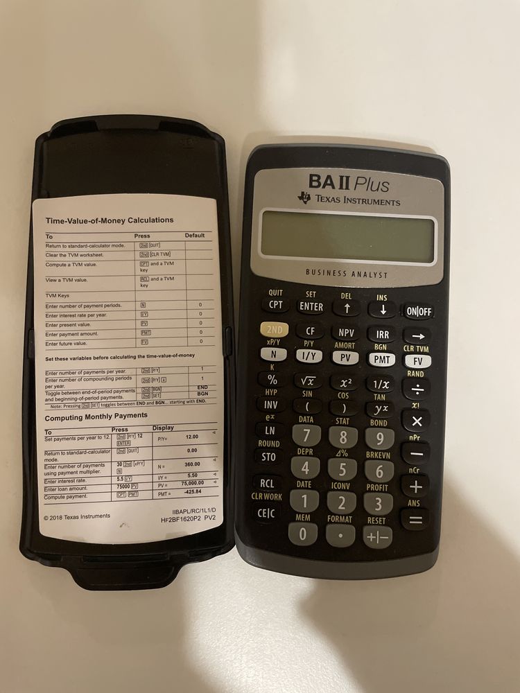 Calculator financiar CFA/FRM BA II Plus Texas Instruments