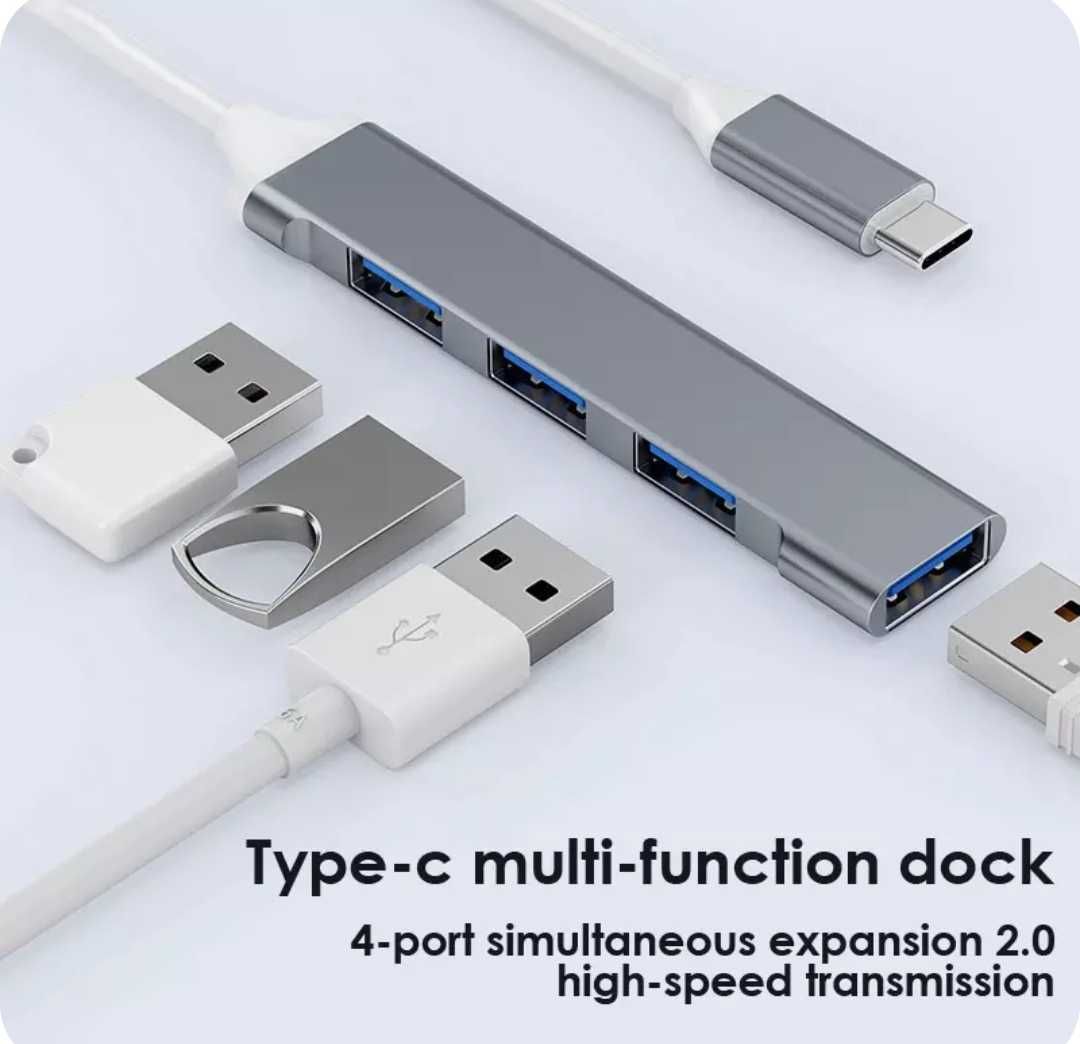 OTG Type C на USB 3.0 HUB на 4 порта. Для MacBook и не только. Алматы